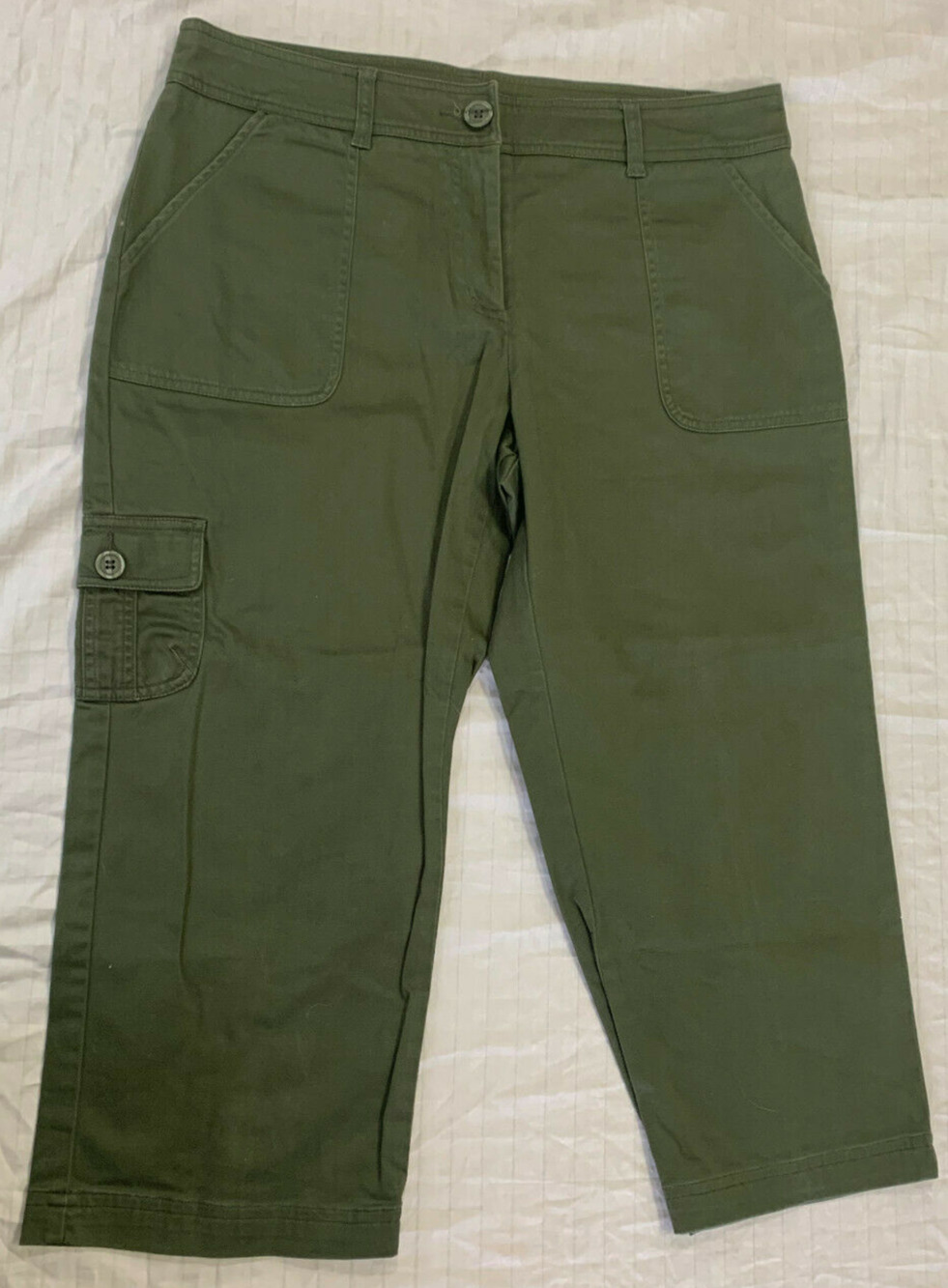 🍏🍏🍏 TRIBELLA WOMENS CARGO CAPRIS PANTS SIZE 10 🍏🍏🍏